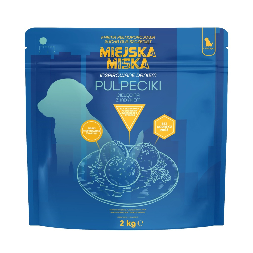 Miejska Miska Gaczoo Pulpeciki Cielęcina Karma Sucha dla Szczeniąt 2kg S